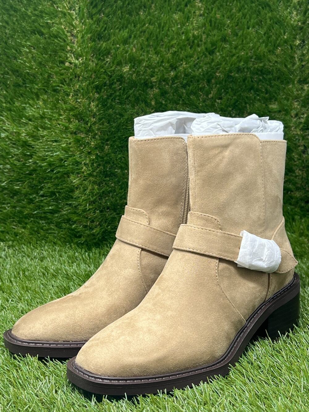 NWB Women's 5.5M Anne Klein Amias Sand Suede Boots